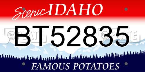 BT52835 Idaho License Plate