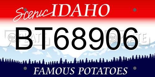 BT68906 Idaho License Plate