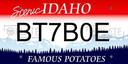 BT7B0E Idaho License Plate