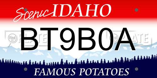 BT9B0A Idaho License Plate