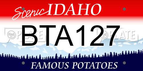 BTA127 Idaho License Plate