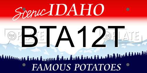 BTA12T Idaho License Plate
