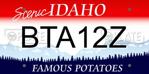 BTA12Z Idaho License Plate