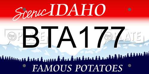BTA177 Idaho License Plate