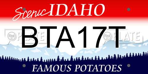 BTA17T Idaho License Plate