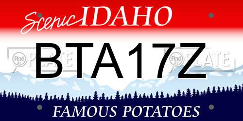 BTA17Z Idaho License Plate