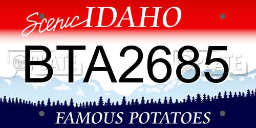 BTA2685 Idaho License Plate
