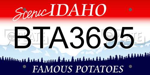 BTA3695 Idaho License Plate