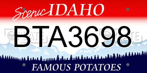 BTA3698 Idaho License Plate