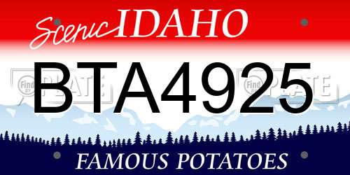 BTA4925 Idaho License Plate