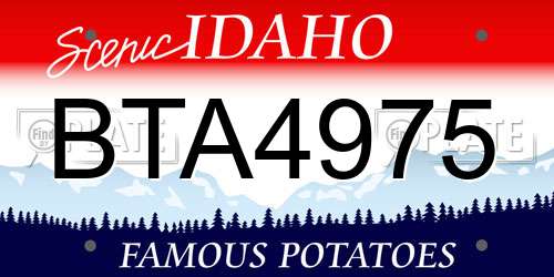 BTA4975 Idaho License Plate