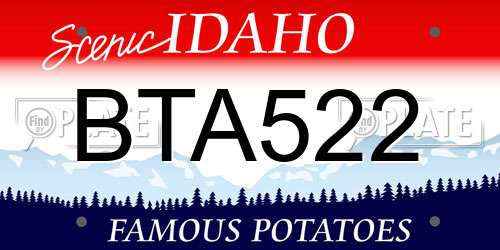 BTA522 Idaho License Plate