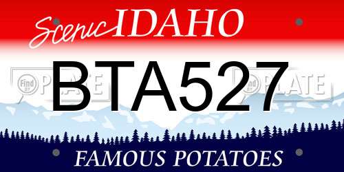 BTA527 Idaho License Plate