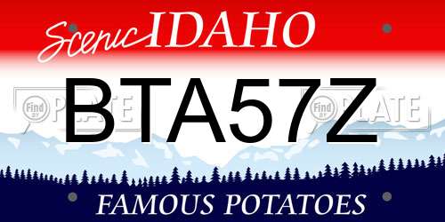 BTA57Z Idaho License Plate