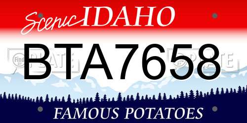 BTA7658 Idaho License Plate
