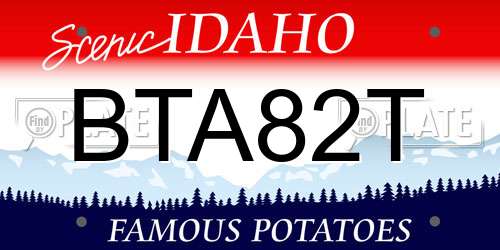 BTA82T Idaho License Plate