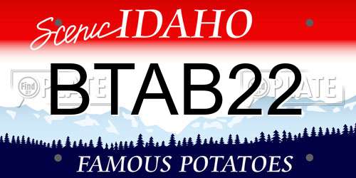 BTAB22 Idaho License Plate