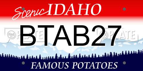 BTAB27 Idaho License Plate