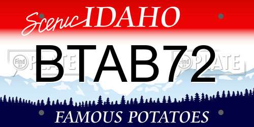 BTAB72 Idaho License Plate