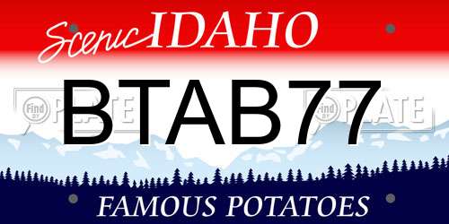 BTAB77 Idaho License Plate