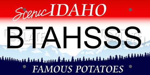 BTAHSSS Idaho License Plate