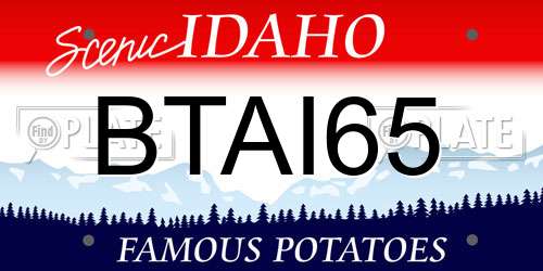 BTAI65 Idaho License Plate