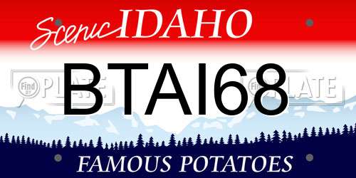 BTAI68 Idaho License Plate