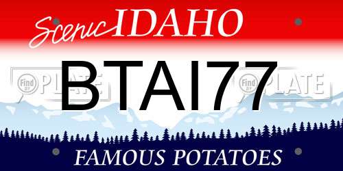 BTAI77 Idaho License Plate