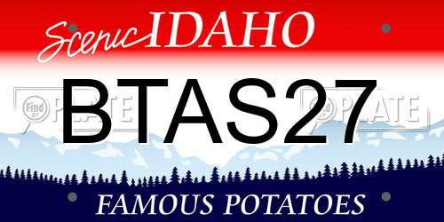 BTAS27 Idaho License Plate