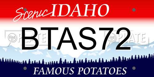 BTAS72 Idaho License Plate