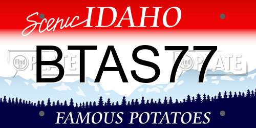 BTAS77 Idaho License Plate