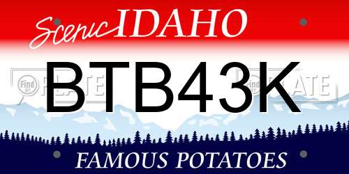 BTB43K Idaho License Plate