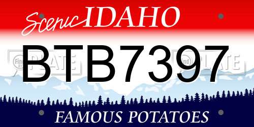 BTB7397 Idaho License Plate