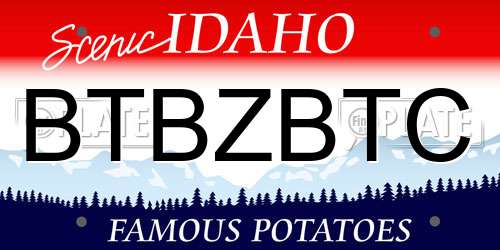 BTBZBTC Idaho License Plate