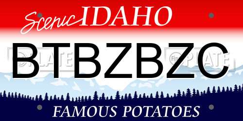 BTBZBZC Idaho License Plate