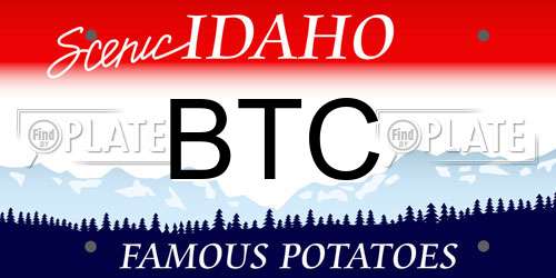 BTC Idaho License Plate