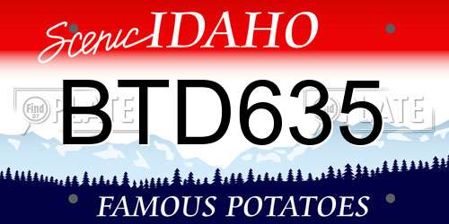 BTD635 Idaho License Plate