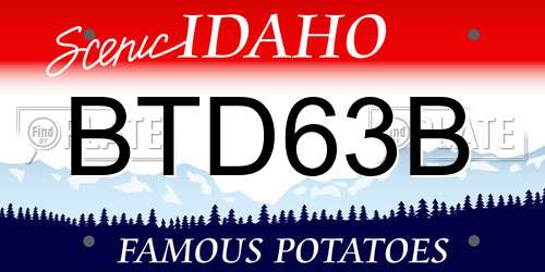 BTD63B Idaho License Plate