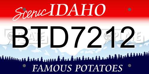 BTD7212 Idaho License Plate