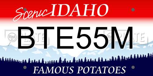 BTE55M Idaho License Plate