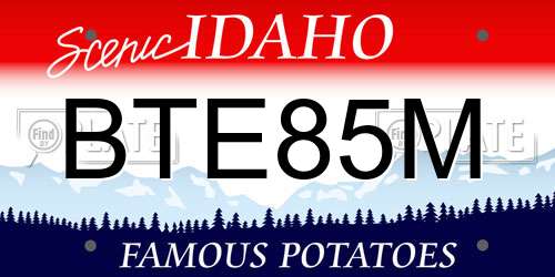 BTE85M Idaho License Plate
