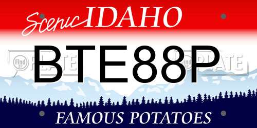 BTE88P Idaho License Plate