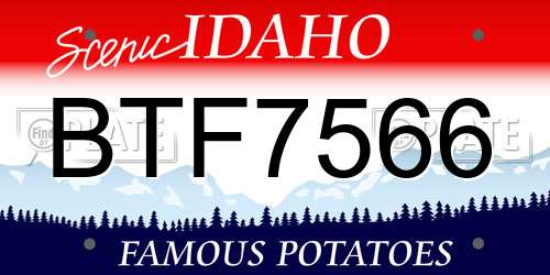 BTF7566 Idaho License Plate