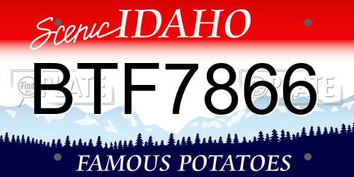 BTF7866 Idaho License Plate