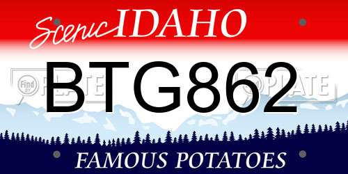 BTG862 Idaho License Plate