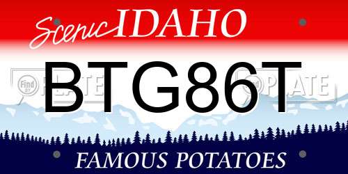 BTG86T Idaho License Plate