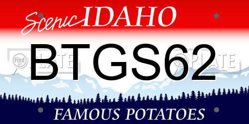BTGS62 Idaho License Plate