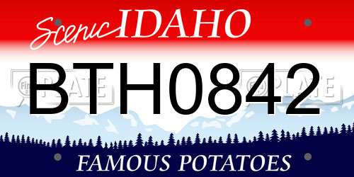 BTH0842 Idaho License Plate