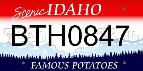 BTH0847 Idaho License Plate