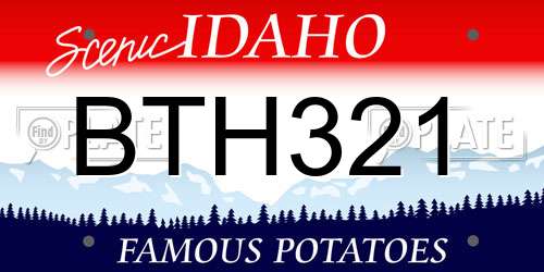 BTH321 Idaho License Plate